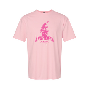 Adult 7.5 oz. Tee Shirt  - Pink Logo on Pink