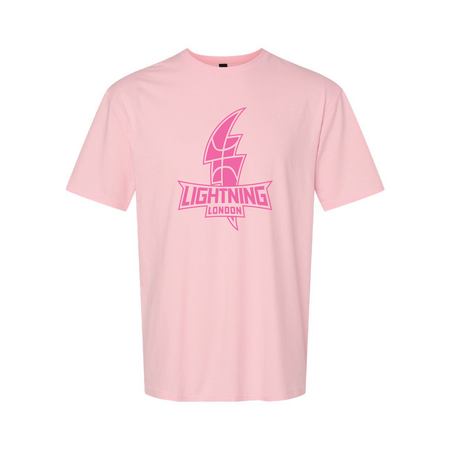 Adult 7.5 oz. Tee Shirt  - Pink Logo on Pink