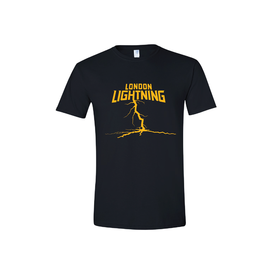 Child Tee Shirt - Lightning Strikes Logo - Gold on Black